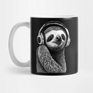 Sloth with Headphones Painting Mug